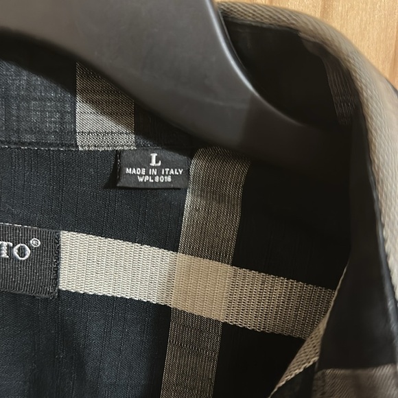 Vintage Riscatto Italia Black and Gray Casual Button Front Down Shirt - Picture 4 of 6